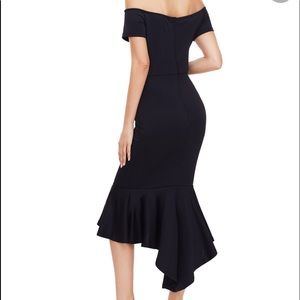 Black off shoulder midi mermaid